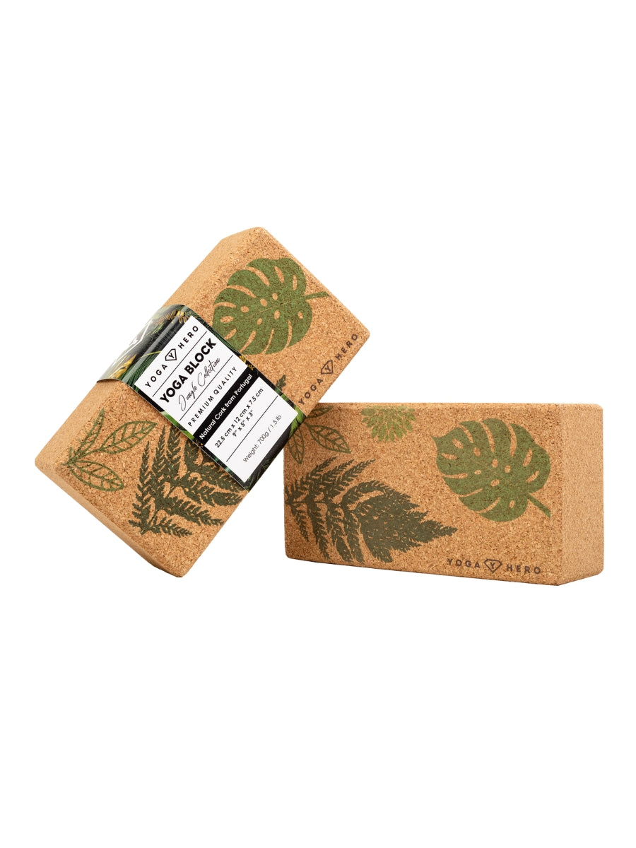 2 Yogablöcke Jungle mit Massage-Ball