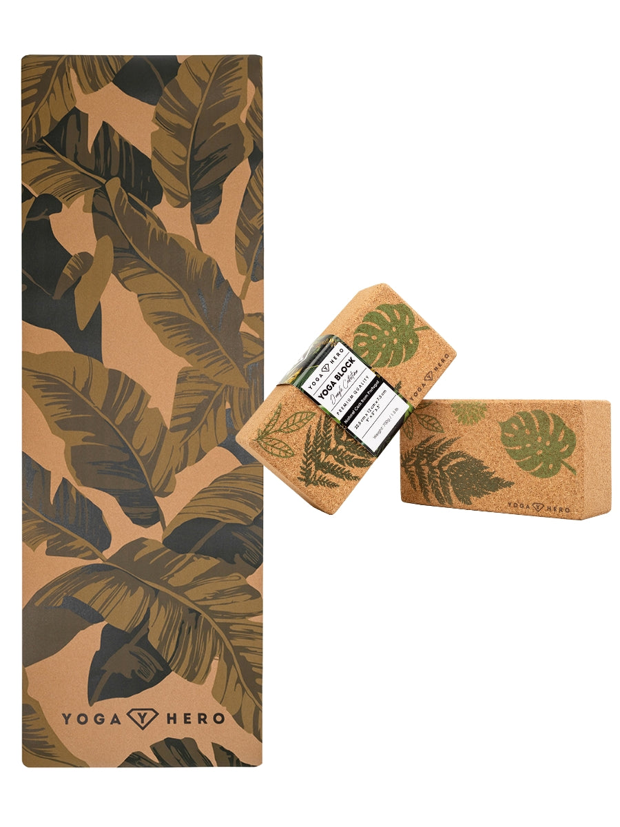 Yoga Kork Set Leaves