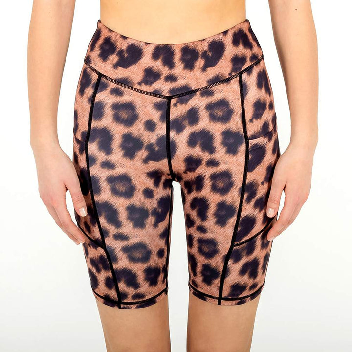 biker shorts front leopard
