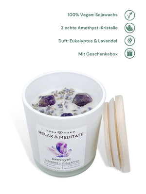 Bougie Améthyste - Eucalyptus &amp; Lavande