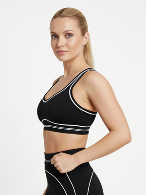 Sport-BH Contrast Heartline - Schwarz