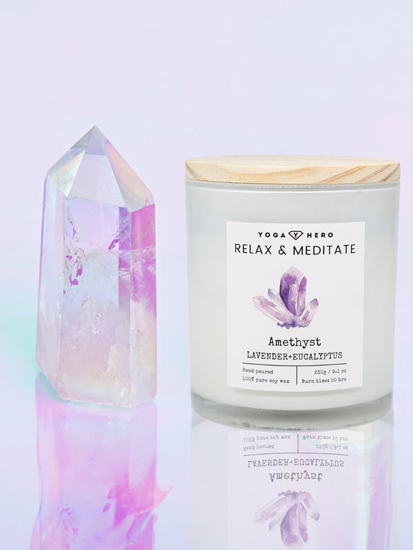Bougie Améthyste - Eucalyptus &amp; Lavande