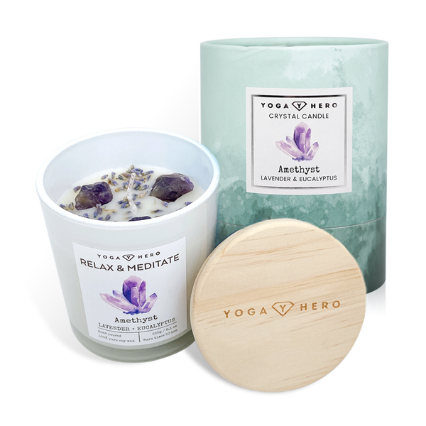 Bougie Améthyste - Eucalyptus &amp; Lavande