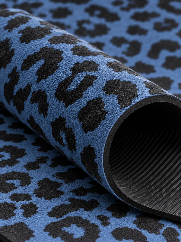 Yogamatte Blue Leopard Gold 4mm