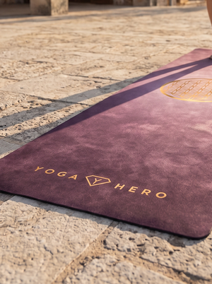 Yoga Mat Aubergine Flower of Life 4mm