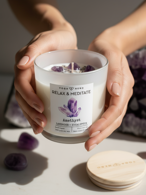 Bougie Améthyste - Eucalyptus & Lavande