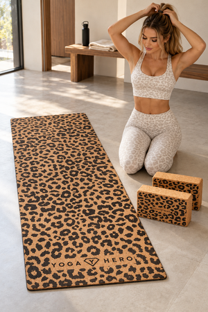 Ensemble de yoga en liège Leopard