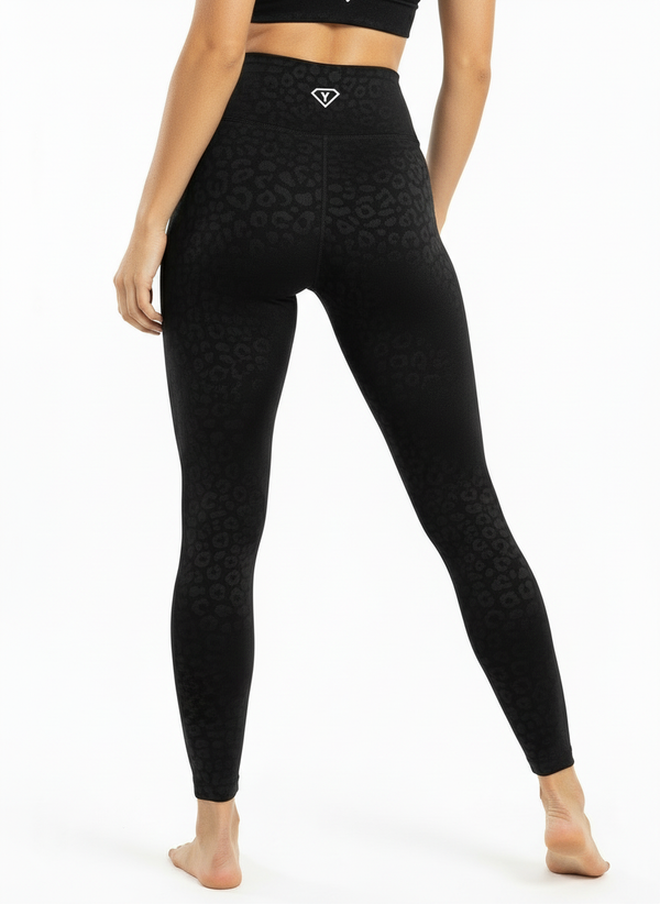Set Leggings + Sport BH Black Leopard