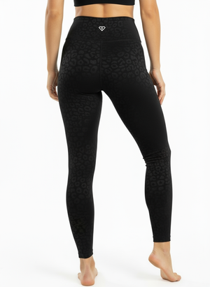 Set Leggings + Sport BH Black Leopard