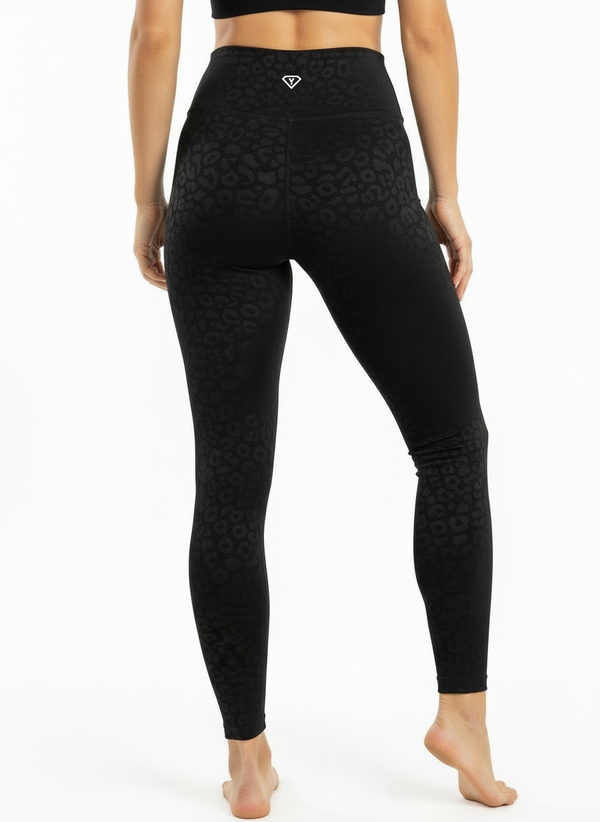 Set Leggings + Sport BH Black Leopard