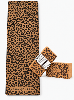 Ensemble de yoga en liège Leopard
