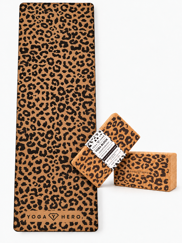 Ensemble de yoga en liège Leopard