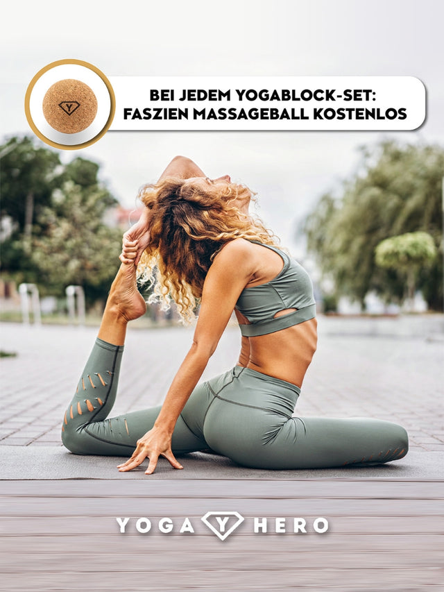 2 Yogablöcke Moon mit Massage-Ball