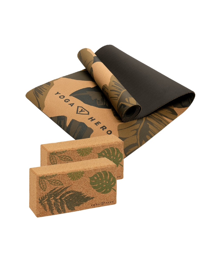 Yoga-Set Kork Leaves