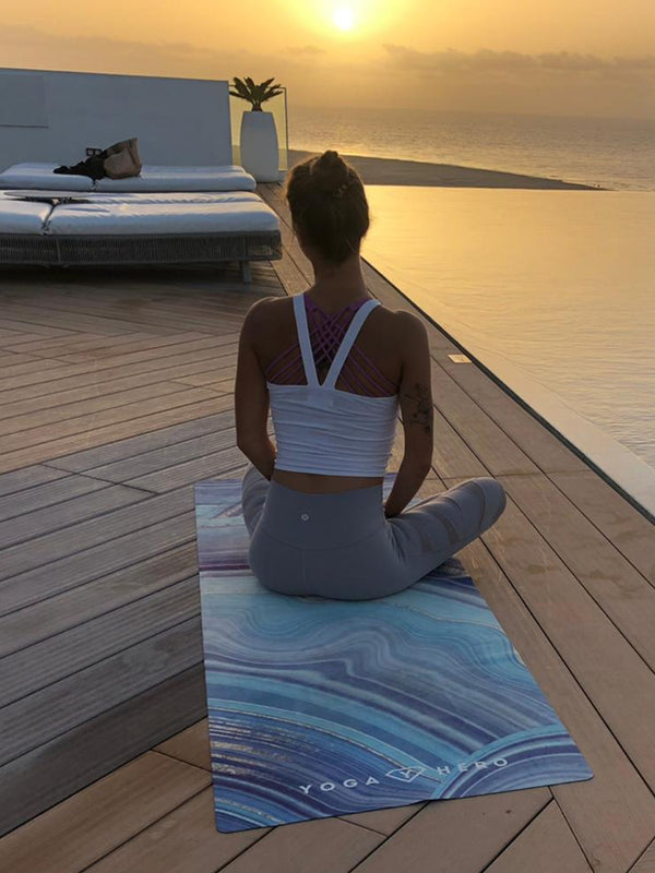 Tapis de yoga de voyage PIERRE BLEUE 1mm