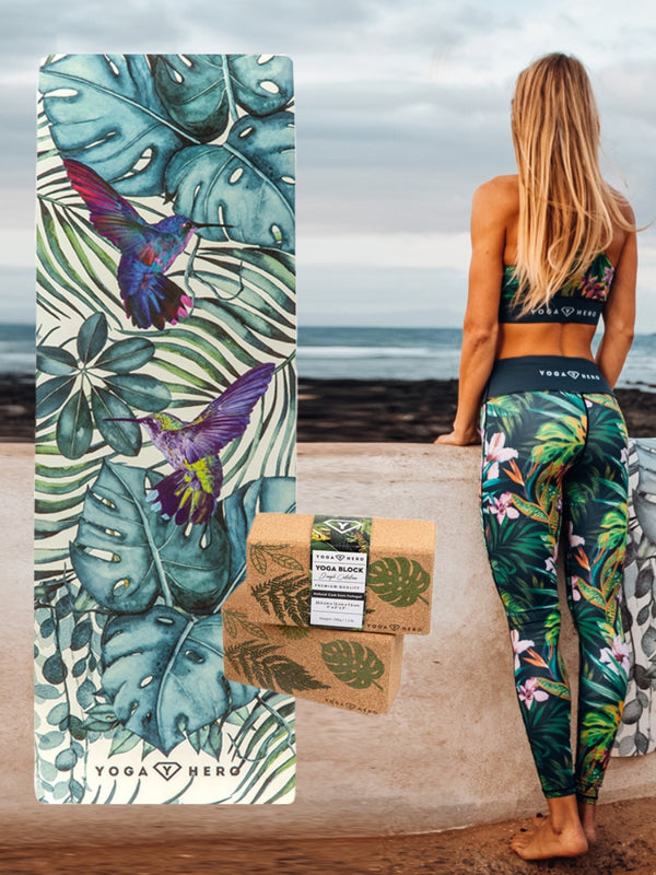 <tc>Set de Voyage JUNGLE (Tapis de Yoga + 2 briques de yoga)</tc>
