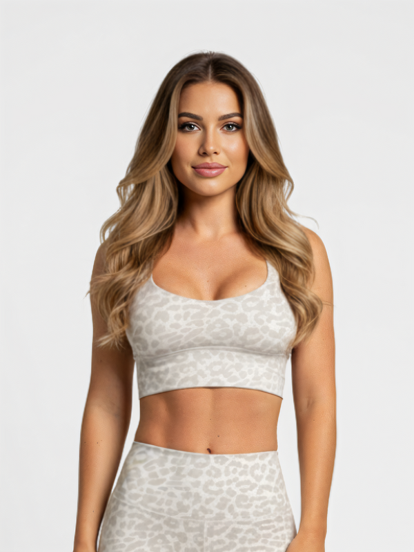 Sport-BH Leopard Hellgrau