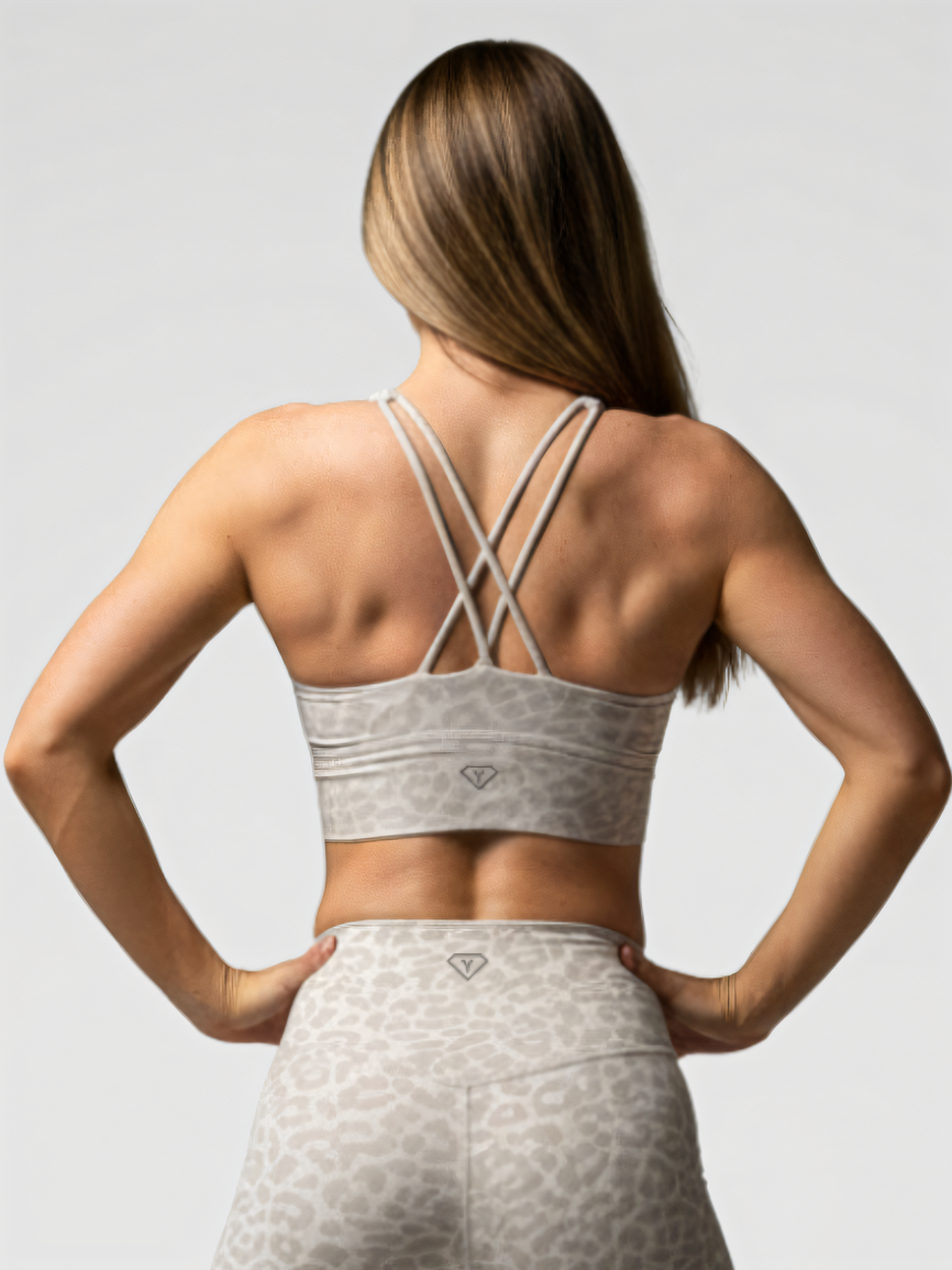 Sport-BH Leopard Hellgrau