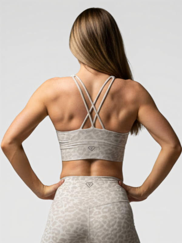 Sport-BH Leopard Hellgrau
