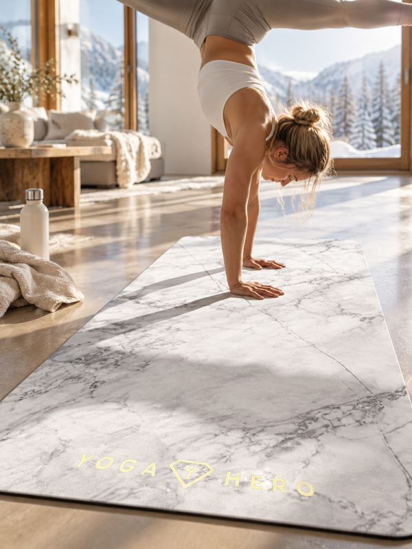 Yogamatte White Marble Gold 4mm