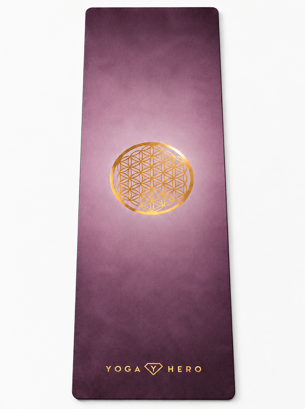 Yoga Mat Aubergine Flower of Life 4mm