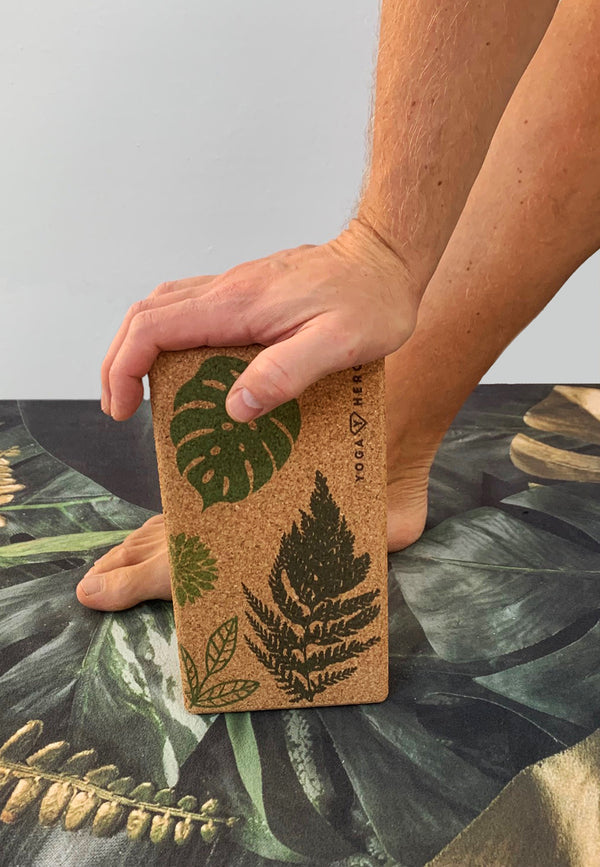 2 blocs de yoga Jungle avec balle de massage