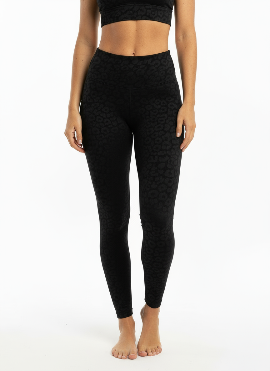 Leggings Leopard Schwarz
