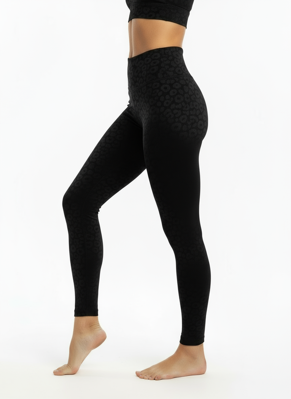 Set Leggings + Sport BH Black Leopard