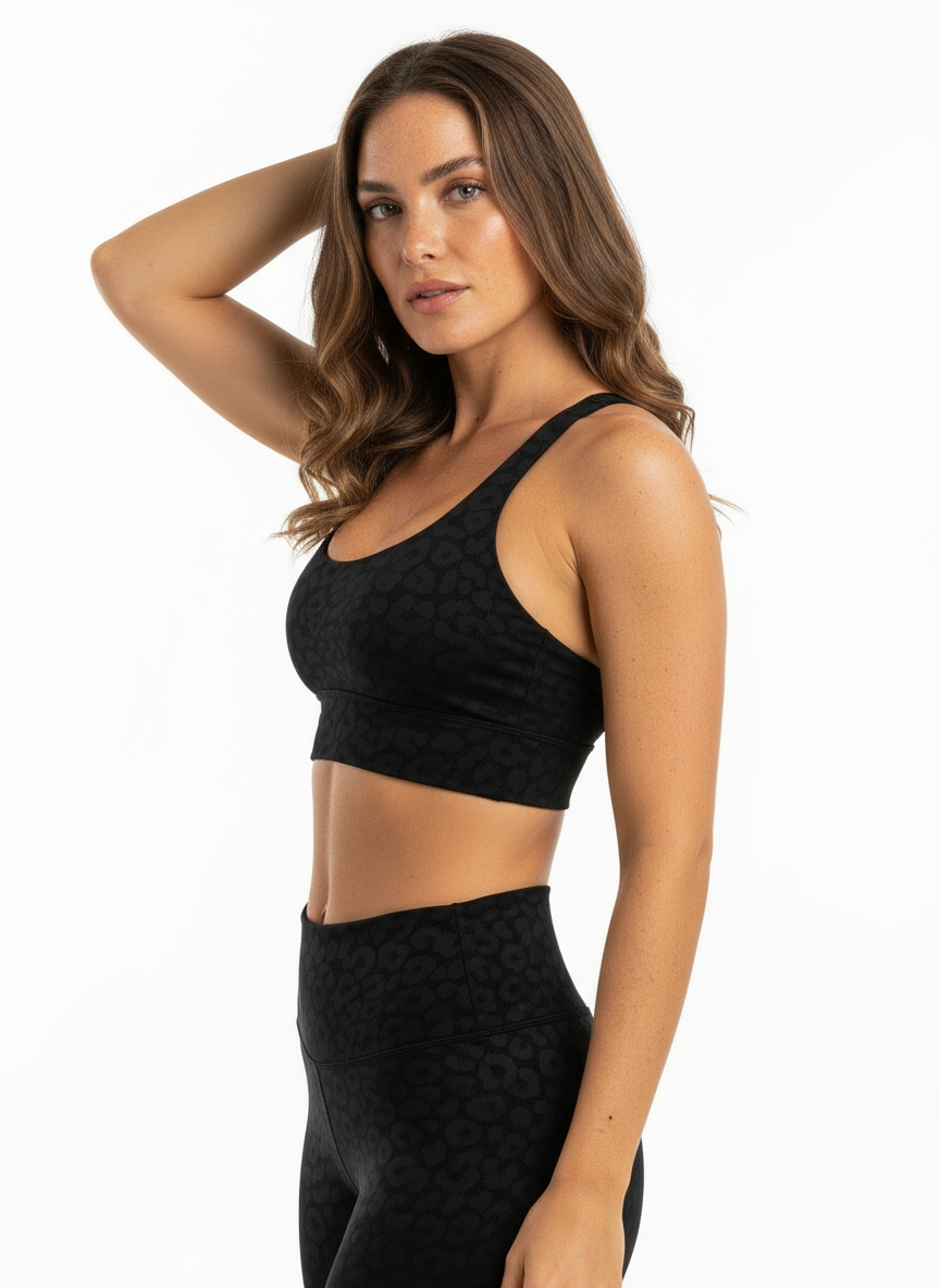 Sport-BH Leopard Schwarz