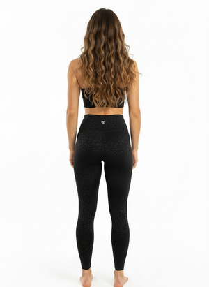 Set Leggings + Sport BH Black Leopard