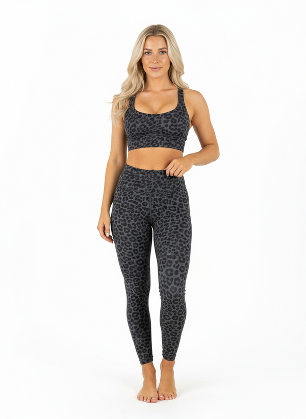 Leggings Leopard Grau
