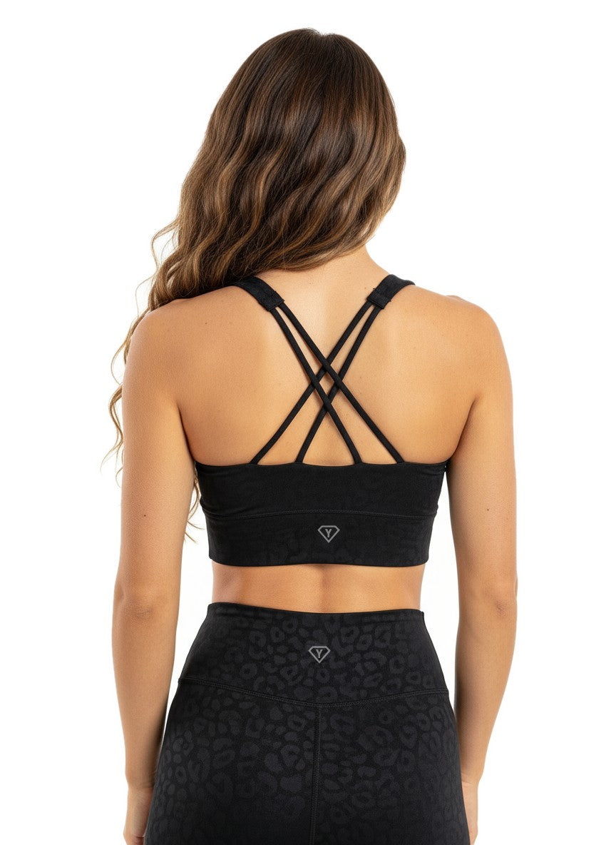 Sport-BH Leopard Schwarz
