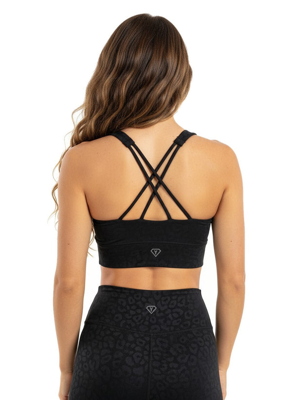 Sport-BH Leopard Schwarz