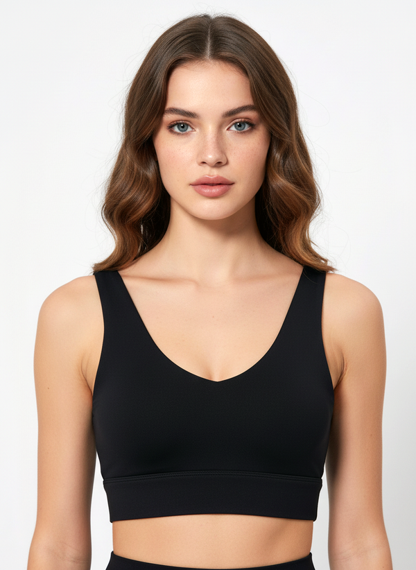 Ensemble short Scrunch + soutien-gorge de sport tressé noir