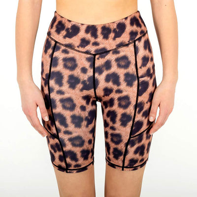 biker shorts front leopard