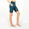 biker shorts green leopard side