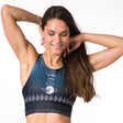 Blue sports yoga bra  with moon phase