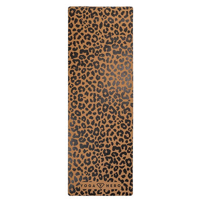 cork yoga mat leopard 4mm full