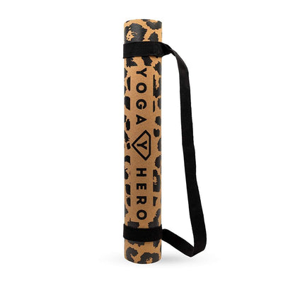 cork yoga mat leopard 4mm rolled