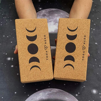 cork blocks set yoga hero moon phase