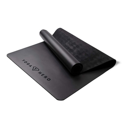 pu rubber yoga mat black 5mm folded