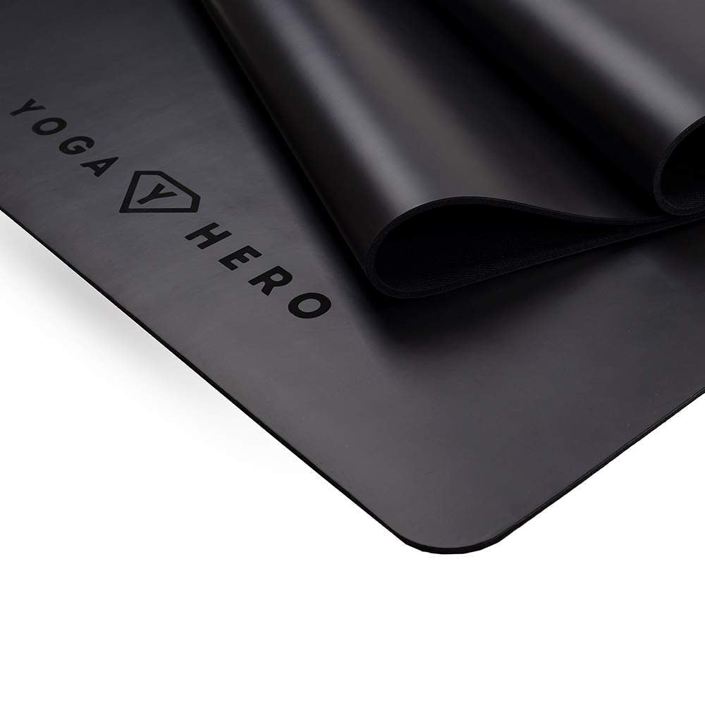 pu rubber yoga mat black 5mm 