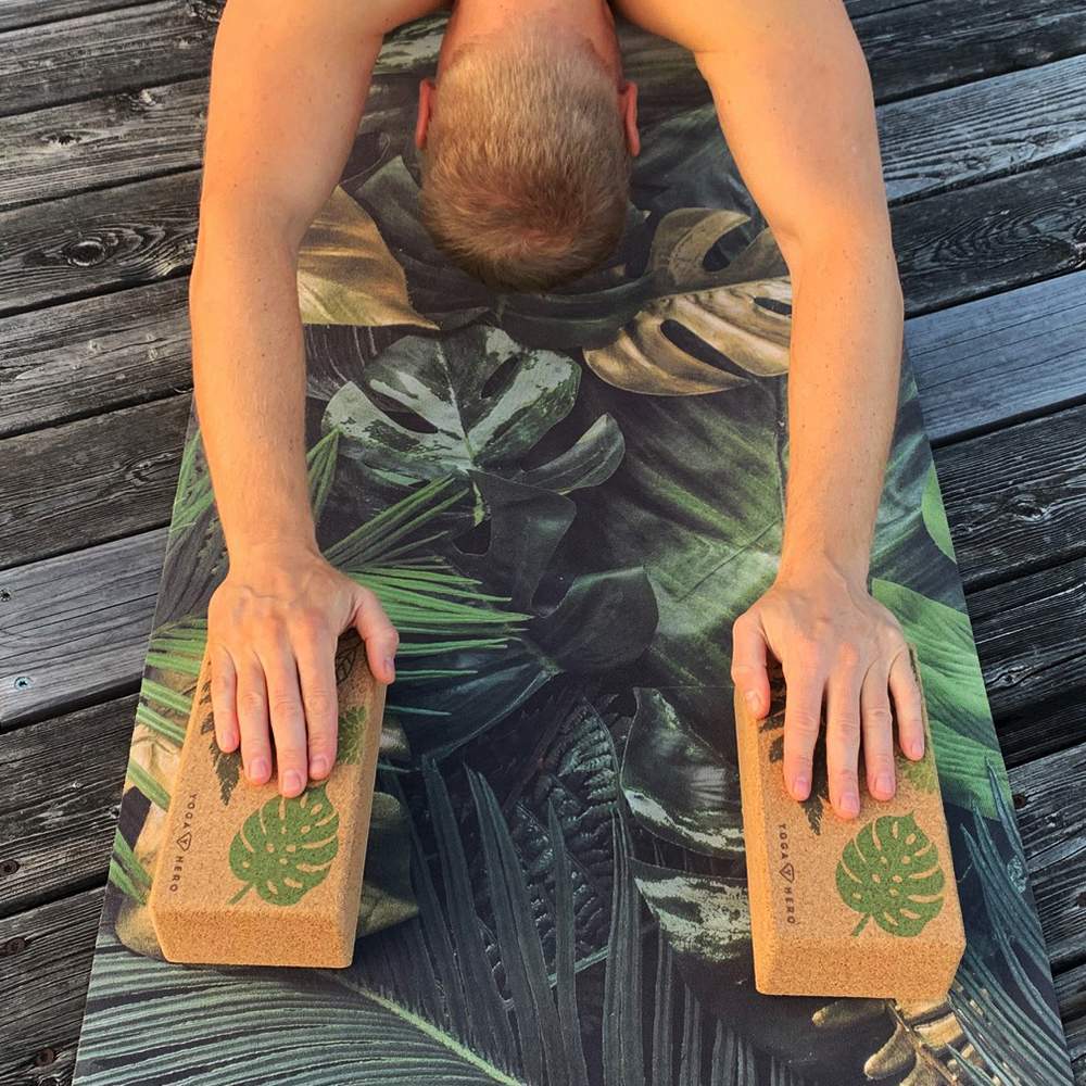yoga hero yoga block set leaves