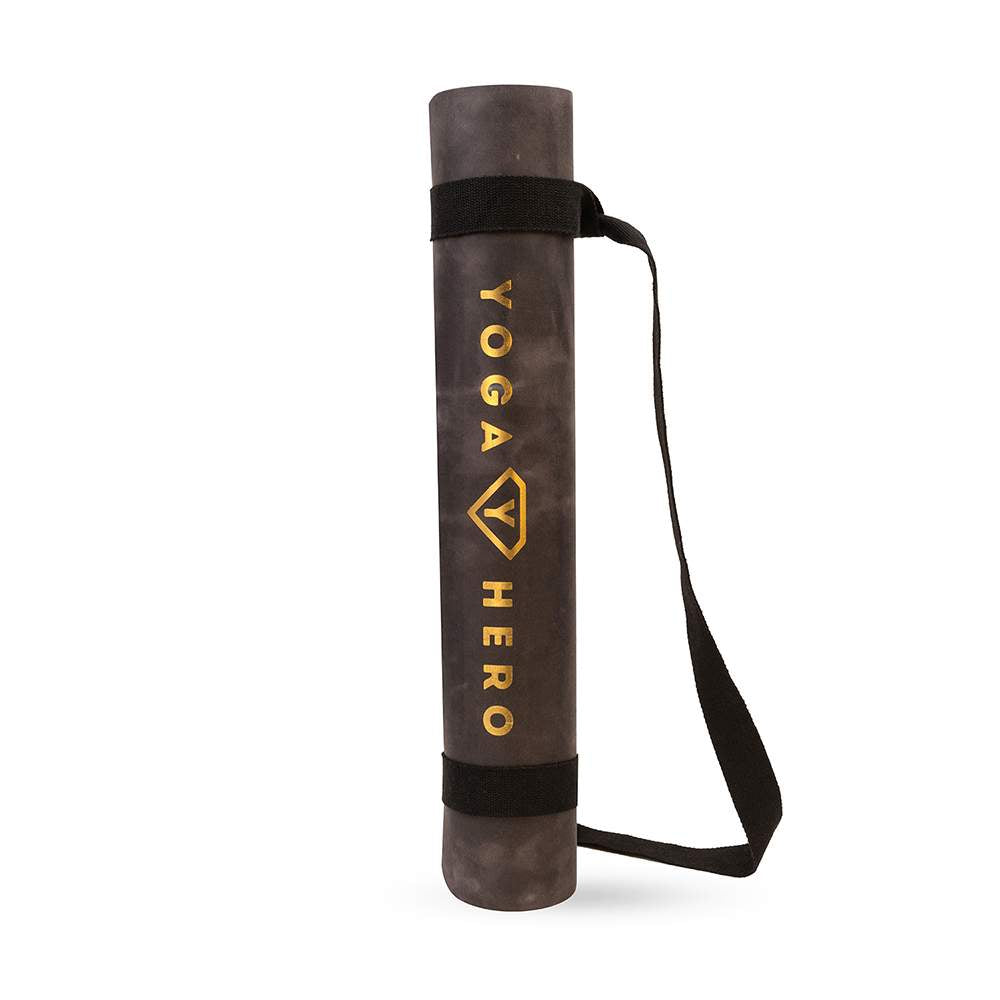 yoga mat black marble gold 3.5mm rolled