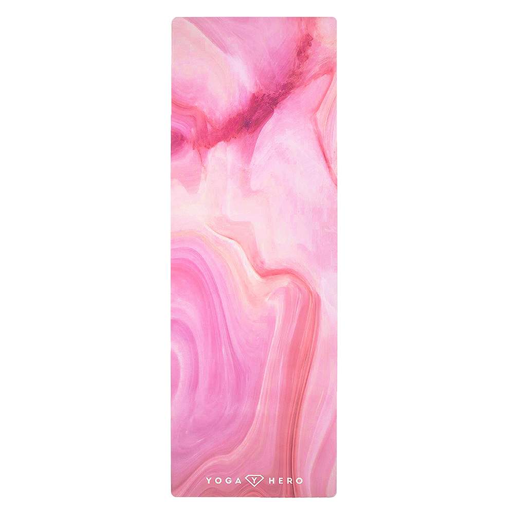 yoga mat pink marble