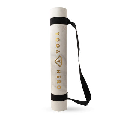 yoga mat white marble gold 3 5mm rolled