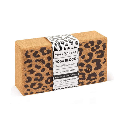 yoga block cork leopard