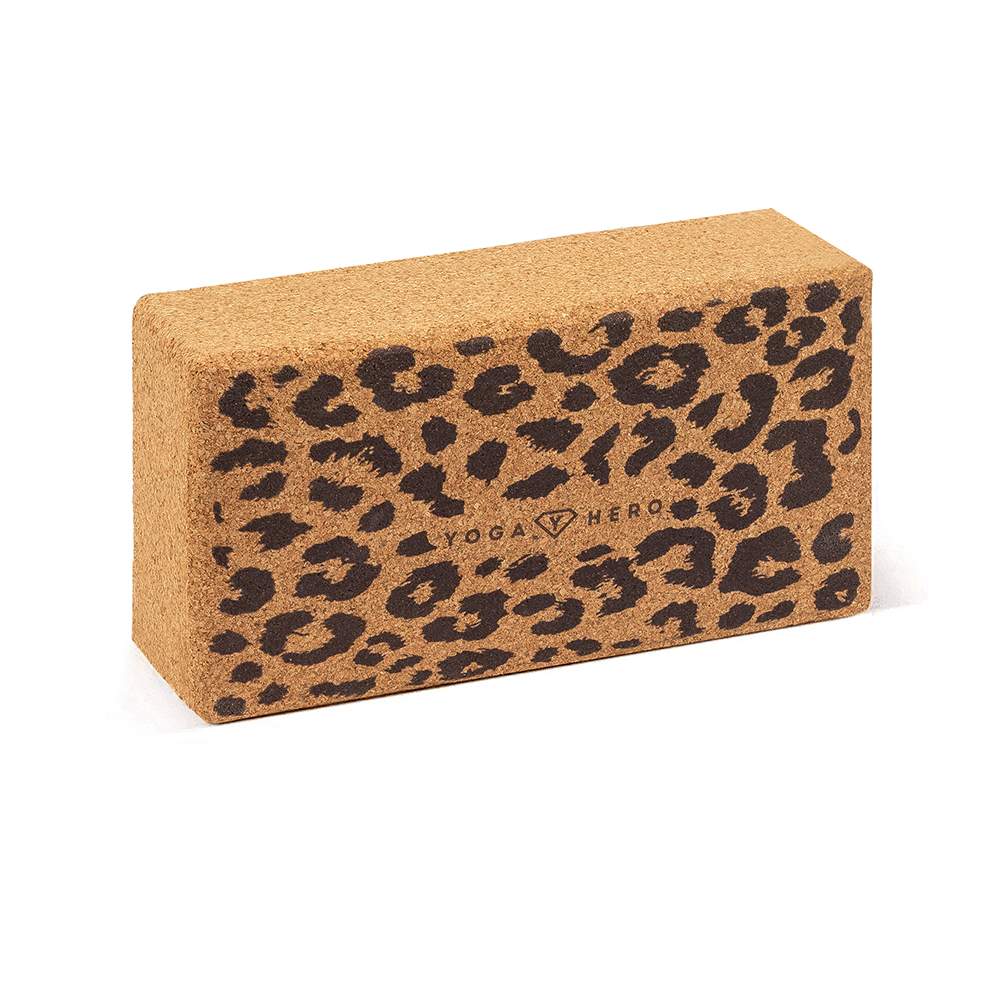 yoga block cork leopard no packaging